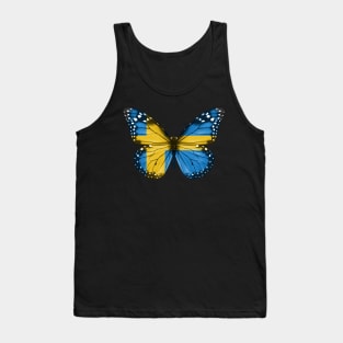 Swede Flag  Butterfly - Gift for Swede From Sweden Tank Top